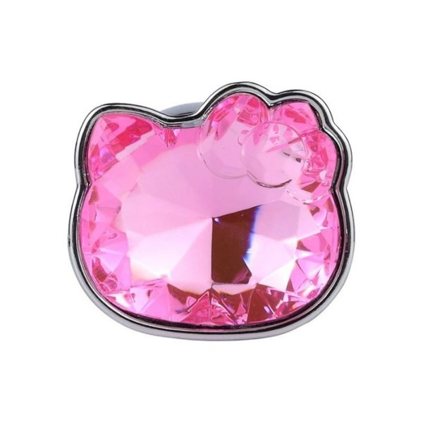 Plug Anal em Metal 7,5cm x 2,5 base em formato de Gatinha Hello Kitty
