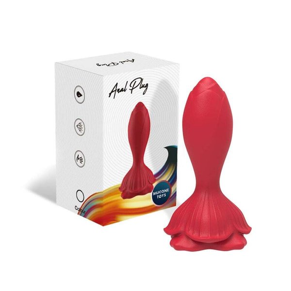 Plug Anal em Formato de Flor com 9 Modos de Vibrao