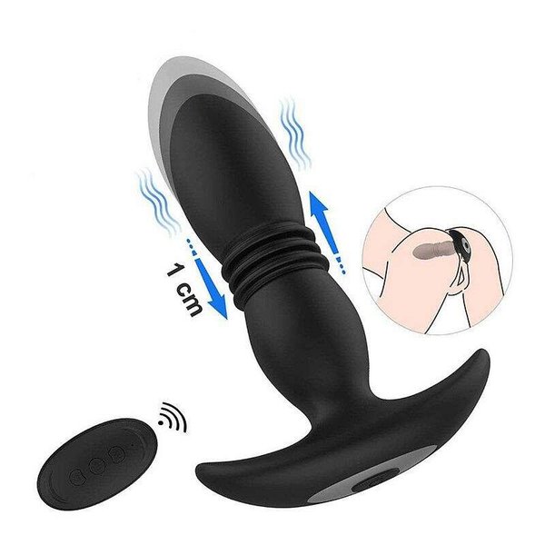 Plug Anal com Vibro Vai e Vem Sexy Import